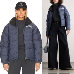 THE NORTH FACE 92 Nuptse reversible quilted denim down jacket size small